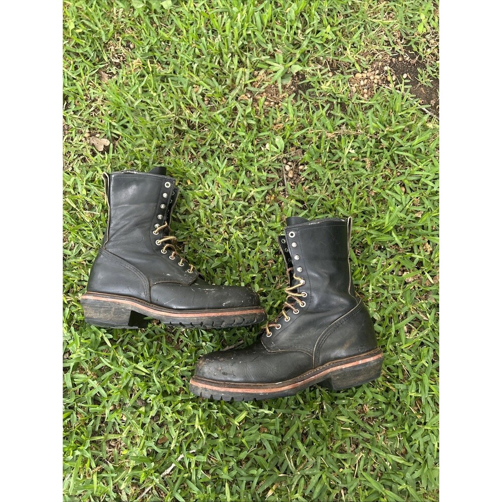 RED WING 2218 Steel Toe Black Logger Work Boots Men’s 10 D Vtg